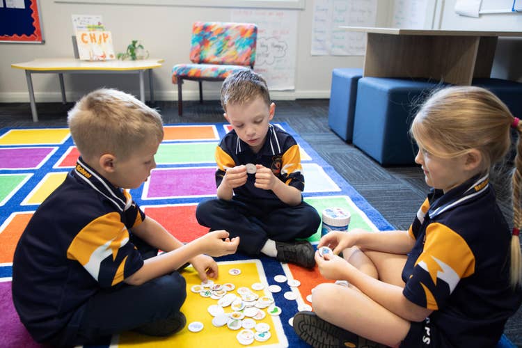 Students playing maths game