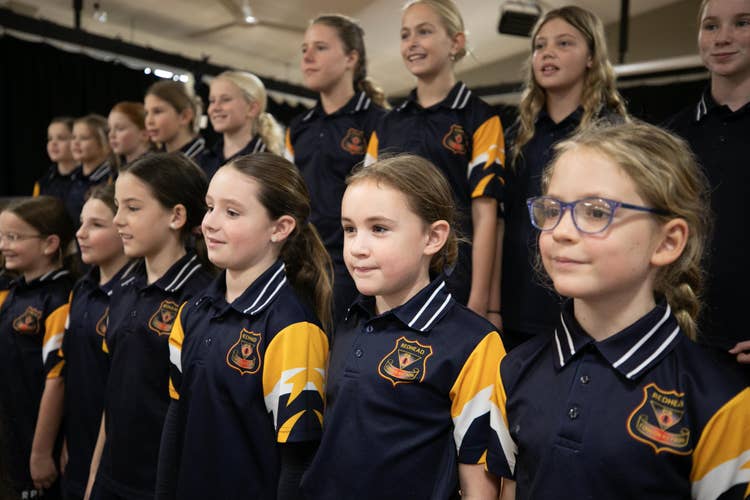 Choir group performing