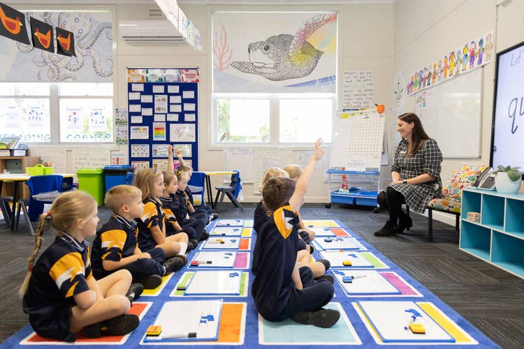 Kindergarten students in the classroom